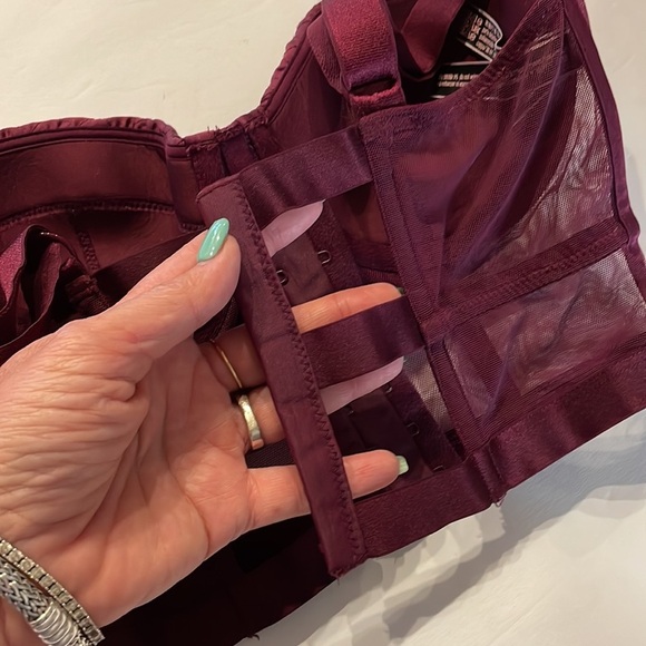 Victoria Secret VERY SEXY lined BLACONET satin mesh BRA merlot wine color 34B - Picture 15 of 15